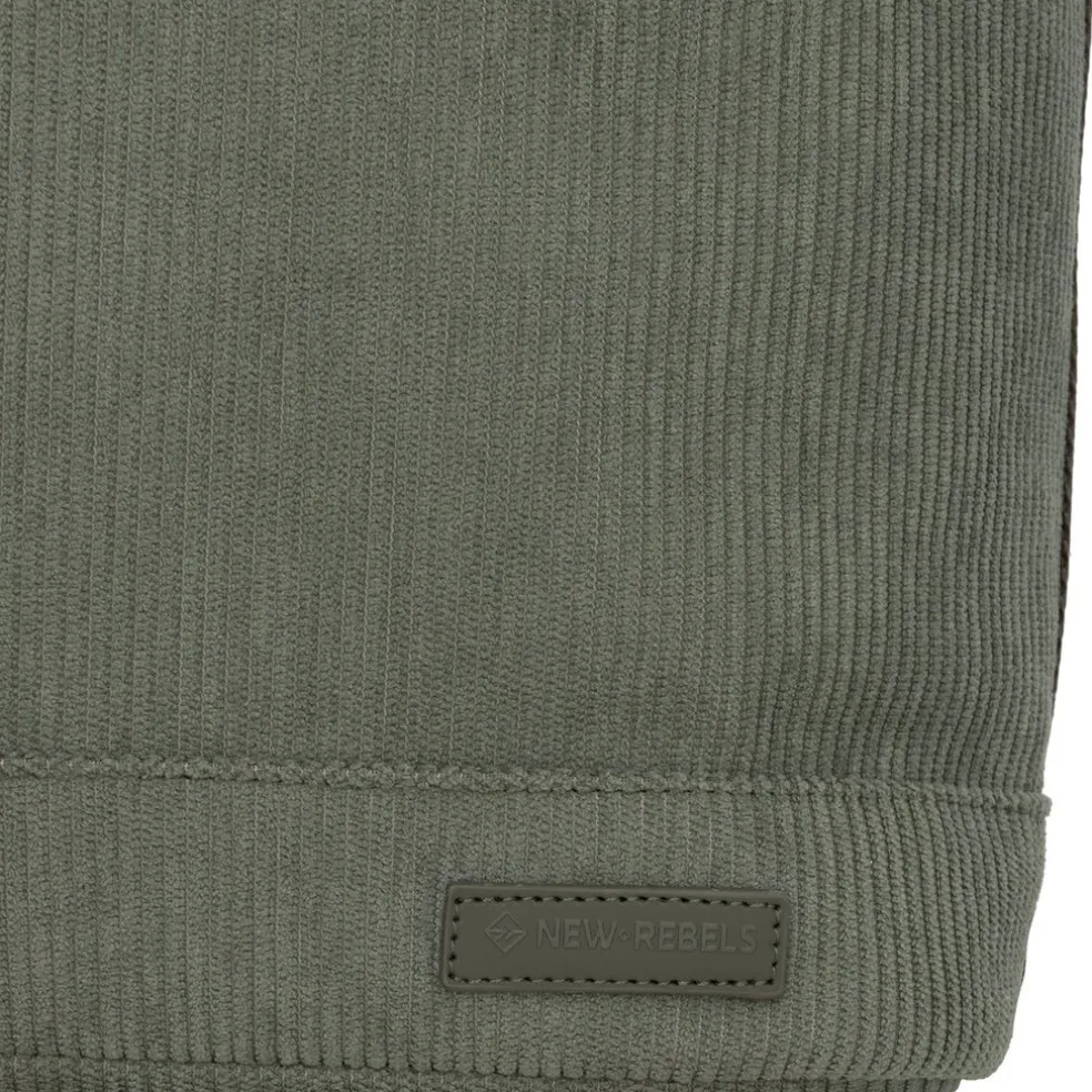 New Rebels New York Ribbi Rolltop Rugzak 17-21L Schooltas & Werktas Ribstof Laptop Rugtas 15.6 inch Sage Green