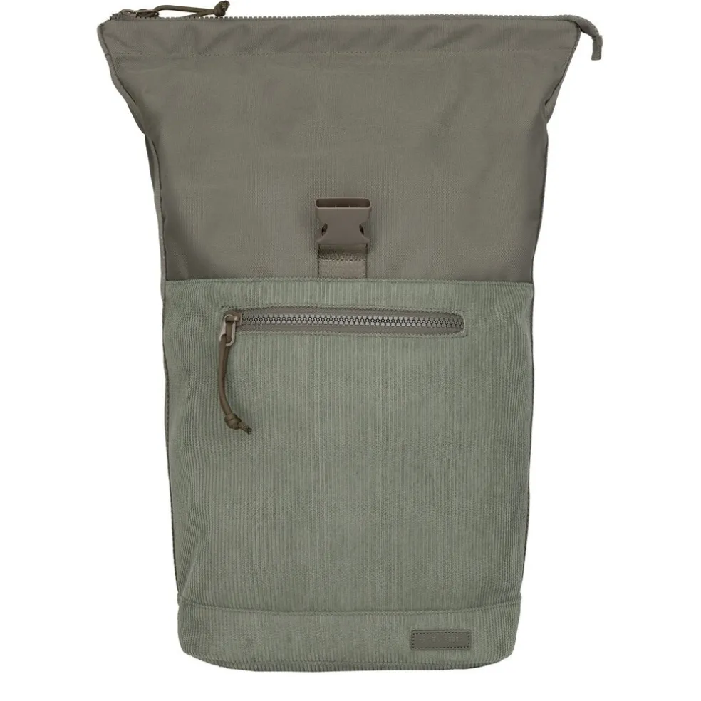New Rebels New York Ribbi Rolltop Rugzak 17-21L Schooltas & Werktas Ribstof Laptop Rugtas 15.6 inch Sage Green