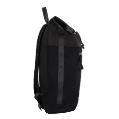 New Rebels New York Ribbi Rolltop Rugzak 17-21L Schooltas & Werktas Ribstof Laptop Rugtas 15.6 inch Zwart