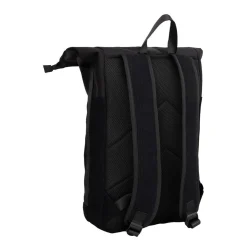 New Rebels New York Ribbi Rolltop Rugzak 17-21L Schooltas & Werktas Ribstof Laptop Rugtas 15.6 inch Zwart