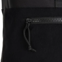 New Rebels New York Ribbi Rolltop Rugzak 17-21L Schooltas & Werktas Ribstof Laptop Rugtas 15.6 inch Zwart