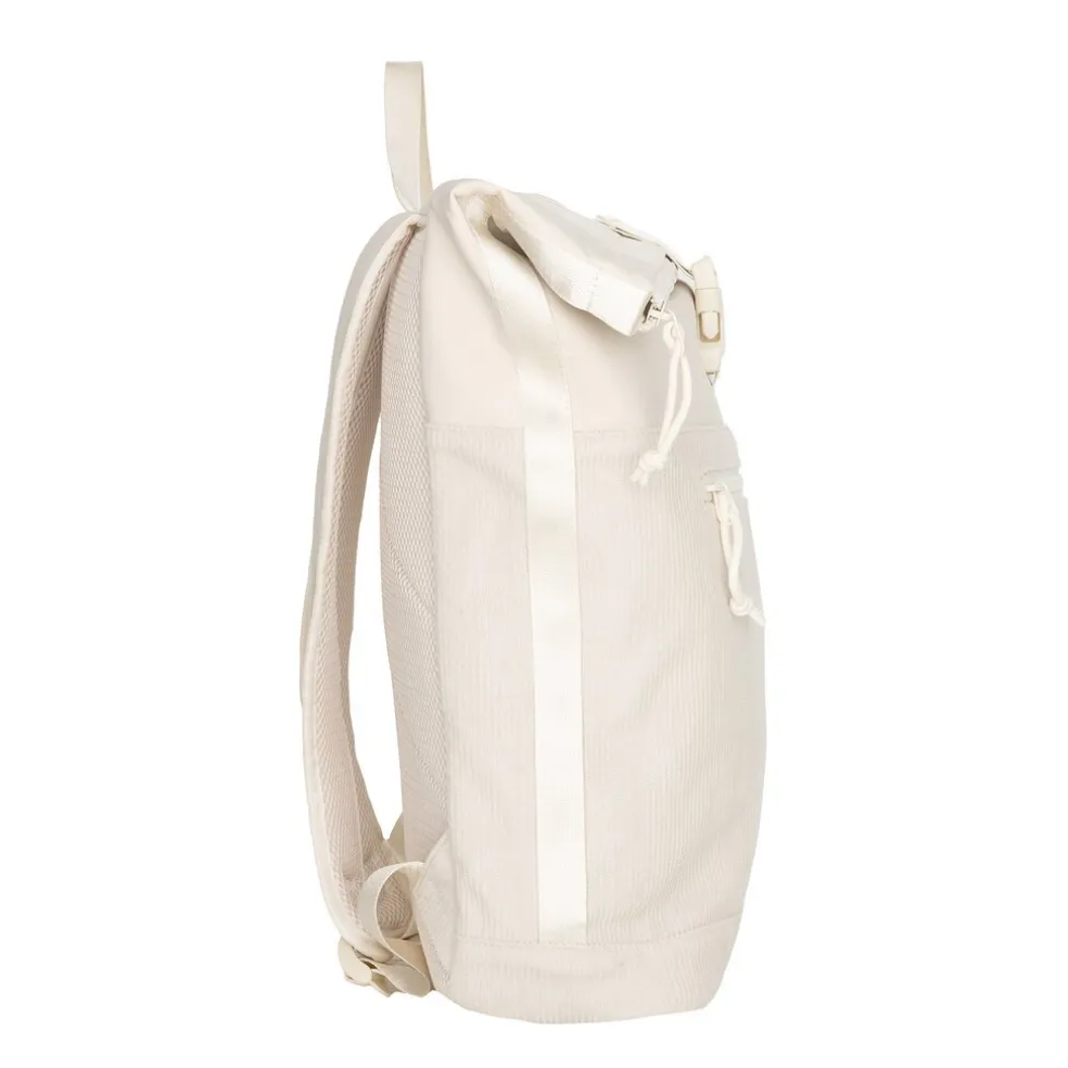 New Rebels New York Ribbi Rolltop Rugzak 17-21L Schooltas & Werktas Ribstof Laptop Rugtas 15.6 inch Beige