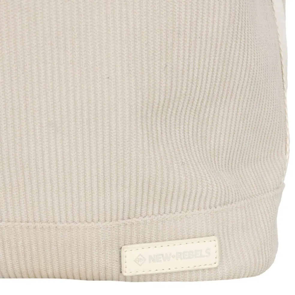 New Rebels New York Ribbi Rolltop Rugzak 17-21L Schooltas & Werktas Ribstof Laptop Rugtas 15.6 inch Beige
