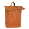 New Rebels New York Ribbi Rolltop Rugzak 17-21L Schooltas & Werktas Ribstof Laptop Rugtas 15.6 inch coffee bruin