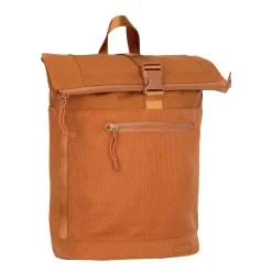 New Rebels New York Ribbi Rolltop Rugzak 17-21L Schooltas & Werktas Ribstof Laptop Rugtas 15.6 inch coffee bruin