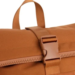 New Rebels New York Ribbi Rolltop Rugzak 17-21L Schooltas & Werktas Ribstof Laptop Rugtas 15.6 inch coffee bruin