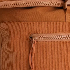 New Rebels New York Ribbi Rolltop Rugzak 17-21L Schooltas & Werktas Ribstof Laptop Rugtas 15.6 inch coffee bruin