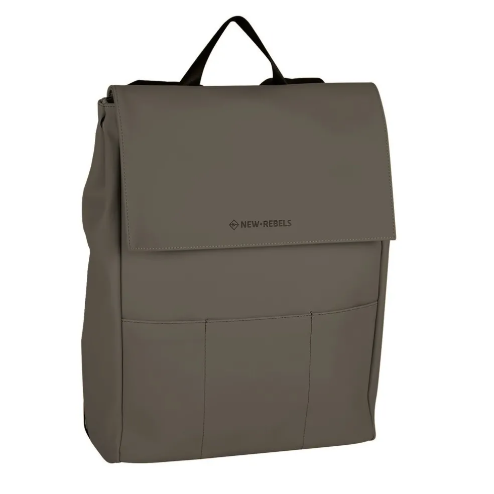 New Rebels Omar Lincoln Taupe 17L Rugtas met Flap Waterafstotend Laptop 15.6"