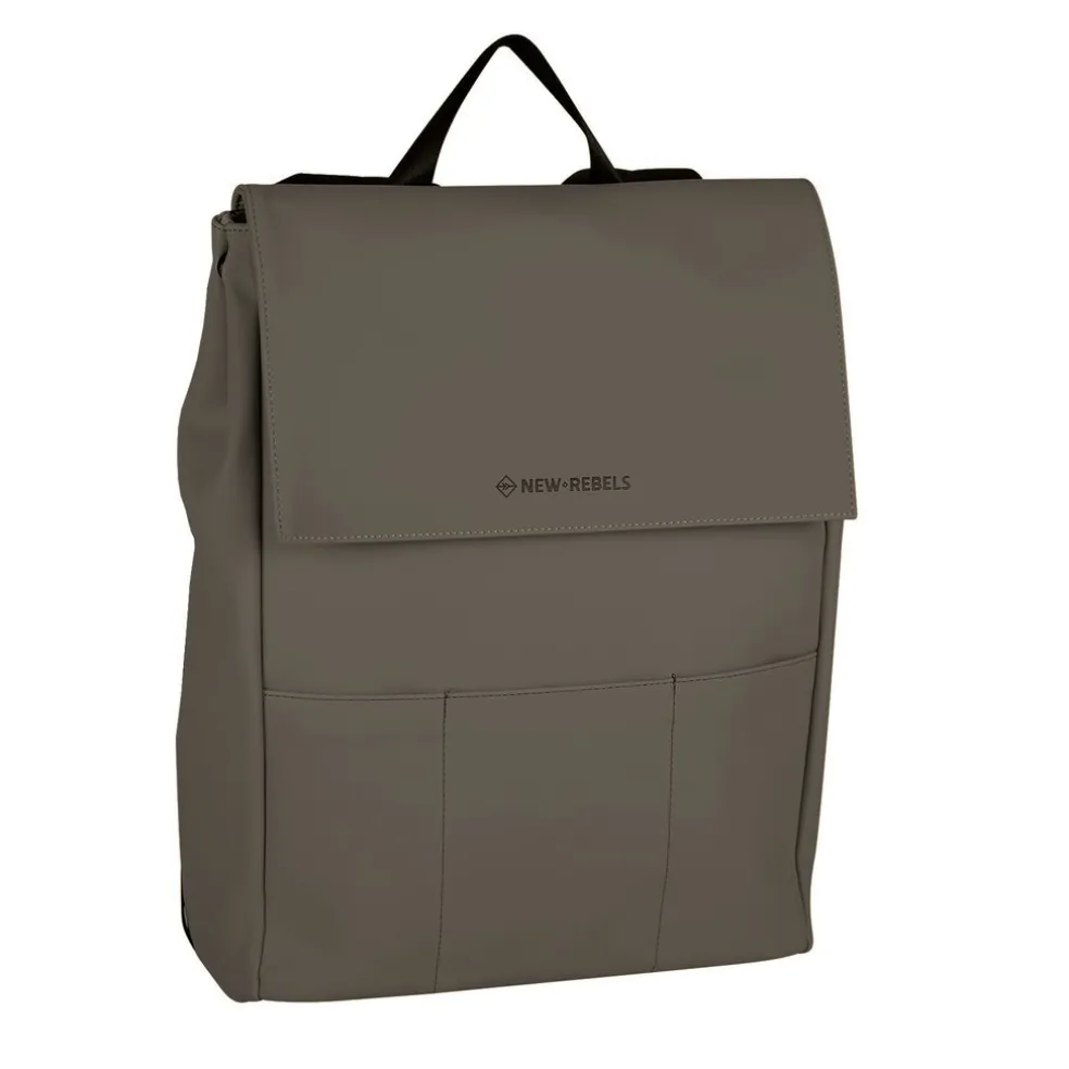 New Rebels Omar Lincoln Taupe 17L Rugtas met Flap Waterafstotend Laptop 15.6"