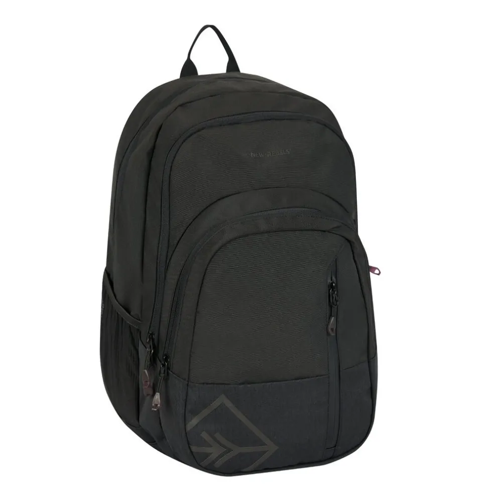 New Rebels Otis - Milcreek Rugtas 25L - Duotone - duurzaam waterafstotend polyester - 15.6" laptop - Zwart