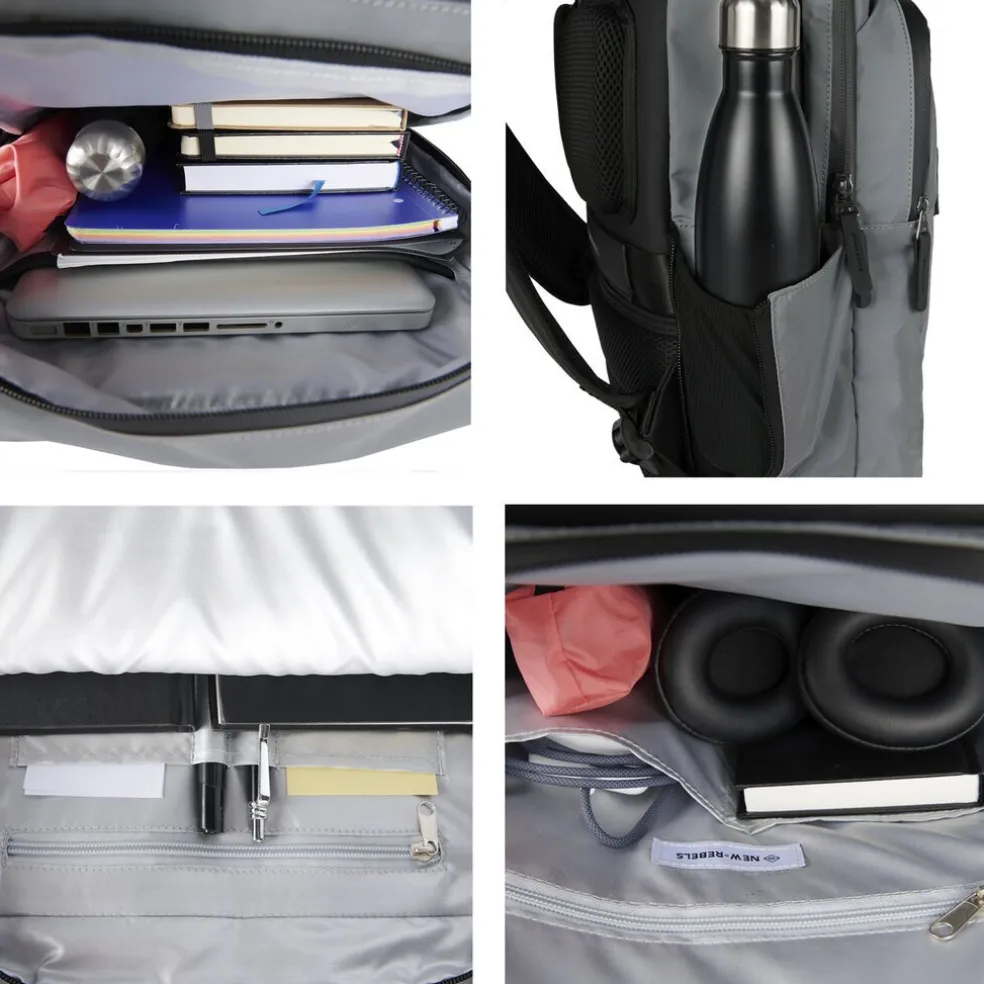 New Rebels Reflect Milwaukee Zilver 19L Rugzak Waterafstotend Laptop 15.6"