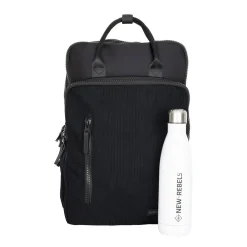 New Rebels Ribbi Milwaukee – Laptoptas Schooltas Werktas 15.6 inch Laptopvak Rugzak Rib Fabric 18L Zwart