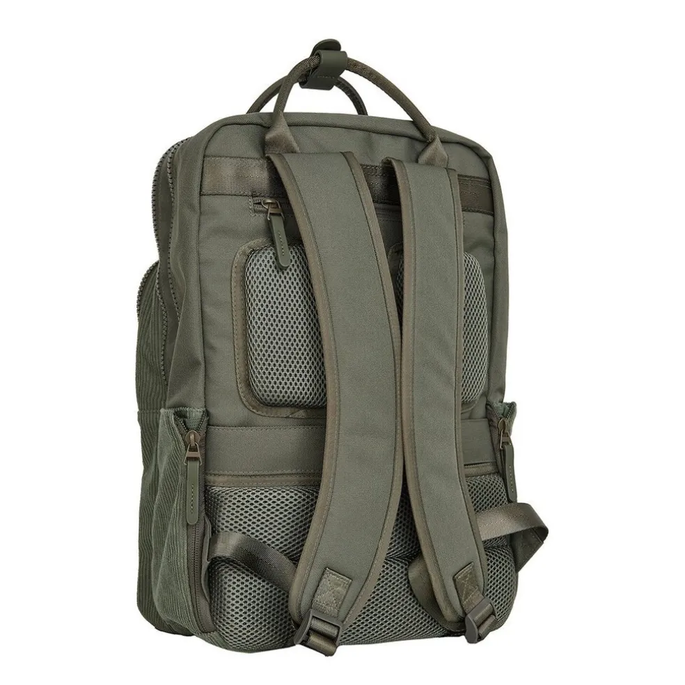 New Rebels Ribbi Milwaukee – Laptoptas Schooltas Werktas 15.6 inch Laptopvak Rugzak Rib Fabric 18L Sage Green