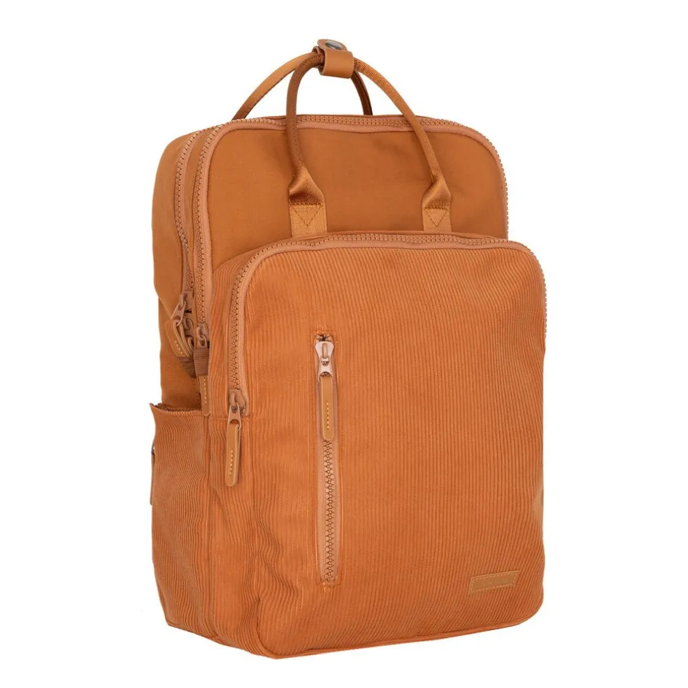 New Rebels Ribbi Milwaukee – Laptoptas Schooltas Werktas 15.6 inch Laptopvak Rugzak Rib Fabric 18L Coffee Brown