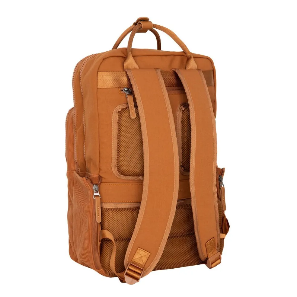 New Rebels Ribbi Milwaukee – Laptoptas Schooltas Werktas 15.6 inch Laptopvak Rugzak Rib Fabric 18L Coffee Brown