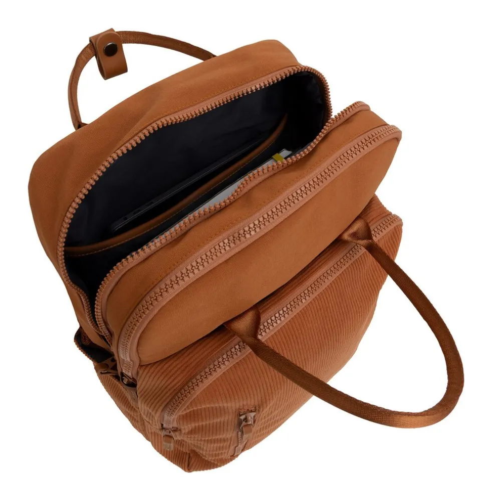 New Rebels Ribbi Milwaukee – Laptoptas Schooltas Werktas 15.6 inch Laptopvak Rugzak Rib Fabric 18L Coffee Brown