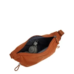 New Rebels Ribbi Rose Schoudertas 6.1L Ribstof Polyester – Comfortabele dagelijkse crossbody - Coffee Brown