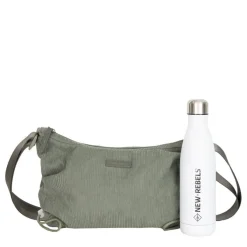 New Rebels Ribbi Rose Schoudertas 6.1L Ribstof Polyester – Comfortabele dagelijkse crossbody - Sage Green