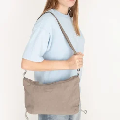 New Rebels Ribbi Rose Schoudertas 6.1L Ribstof Polyester – Comfortabele dagelijkse crossbody - Taupe