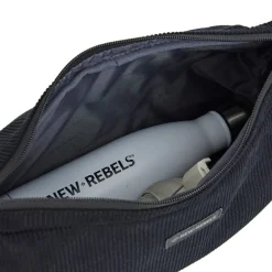 New Rebels Ribbi Rose Schoudertas 6.1L Ribstof Polyester – Comfortabele dagelijkse crossbody - Zwart