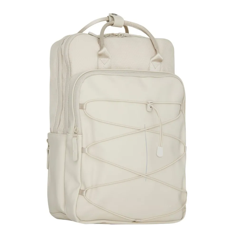 New Rebels Trondheim Rugzak – Laptop Rugtas 15,6 inch – Schooltas & Werktas – Waterafstotend – 18L – Nylon/PU – Beige
