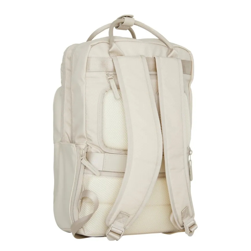 New Rebels Trondheim Rugzak – Laptop Rugtas 15,6 inch – Schooltas & Werktas – Waterafstotend – 18L – Nylon/PU – Beige