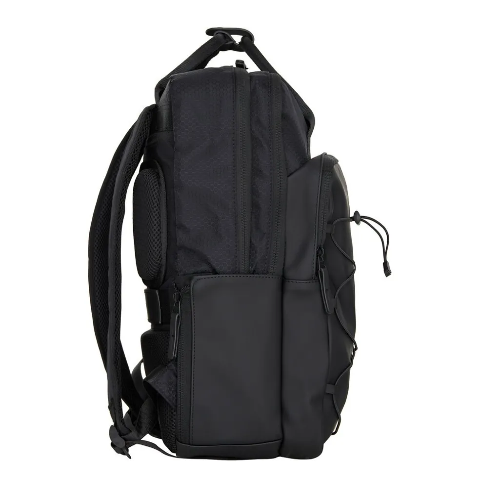 New Rebels Trondheim Rugzak – Laptop Rugtas 15,6 inch – Schooltas & Werktas – Waterafstotend – 18L – Nylon/PU – Zwart
