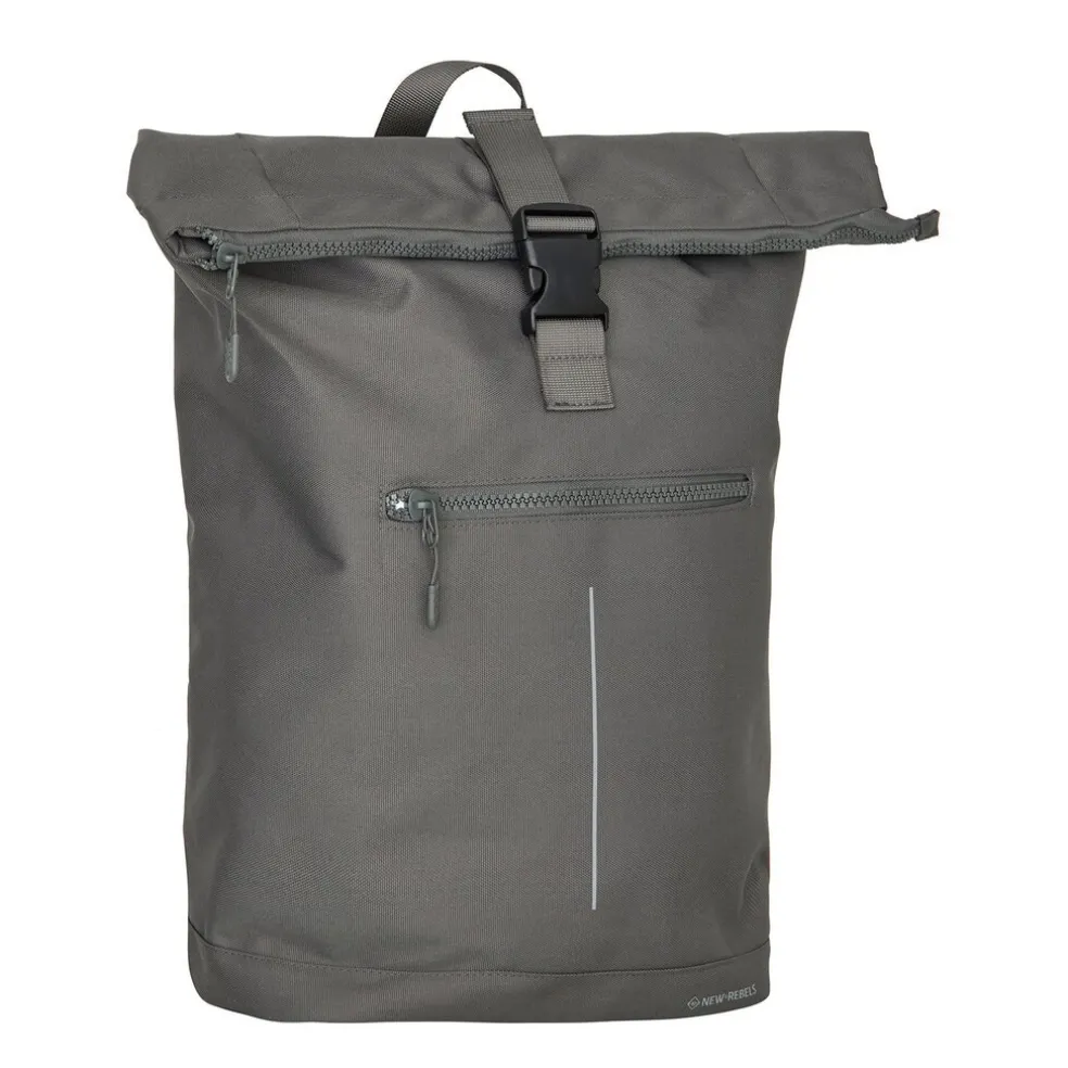 New Rebels Valor New York antracietgrijs 21L Rugzak Rolltop Waterafstotend Laptop 15,6 inch