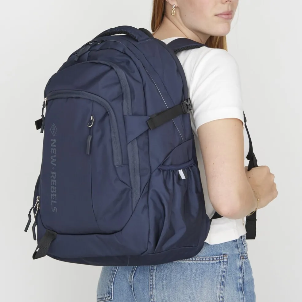 New Rebels Vince Baldwin Navy Blauw 33L Rugtas Waterafstotend Laptop 15.6"