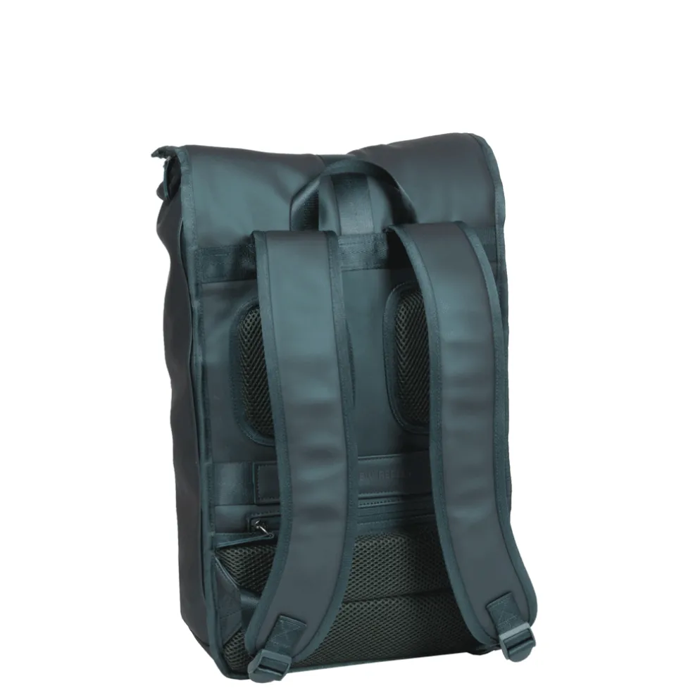 New Rebels William Baltimore Metallic Groen 13L Rolltop Rugzak Waterafstotend Laptop 14"