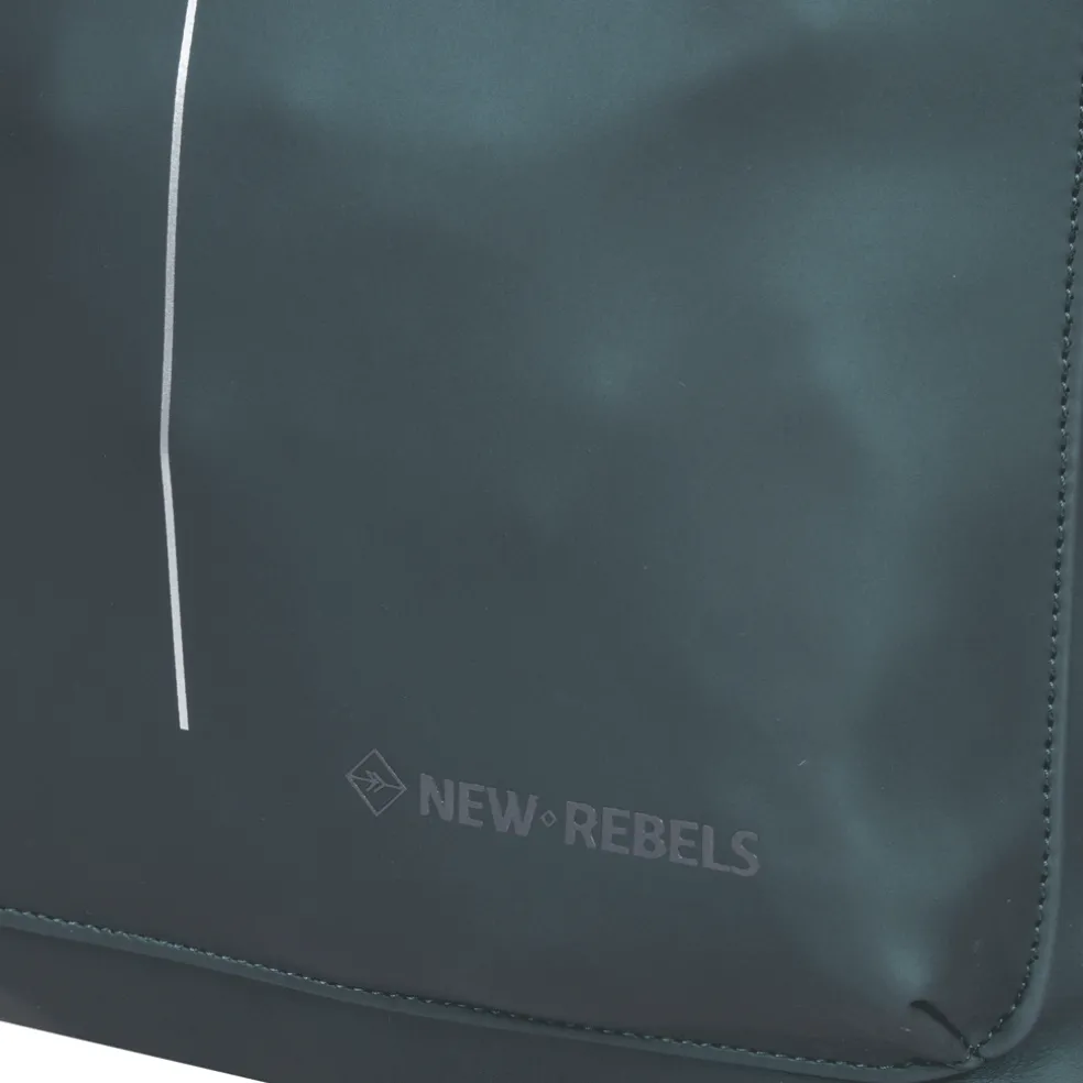 New Rebels William Baltimore Metallic Groen 13L Rolltop Rugzak Waterafstotend Laptop 14"