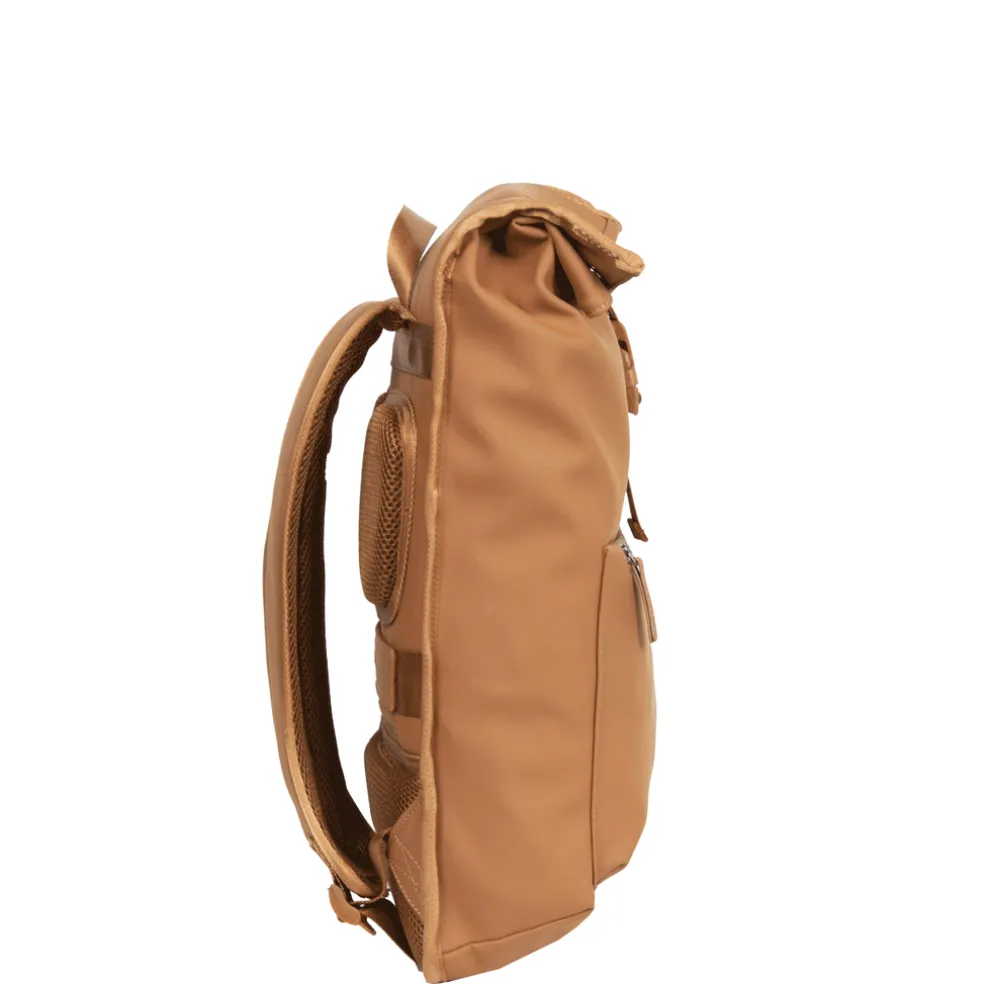 New Rebels William Baltimore Cognac 13L Rolltop Rugzak Waterafstotend Laptop 14"