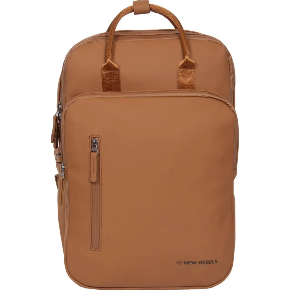 New Rebels William Milwaukee Cognac 18L Rugzak Waterafstotend Laptop 15.6"