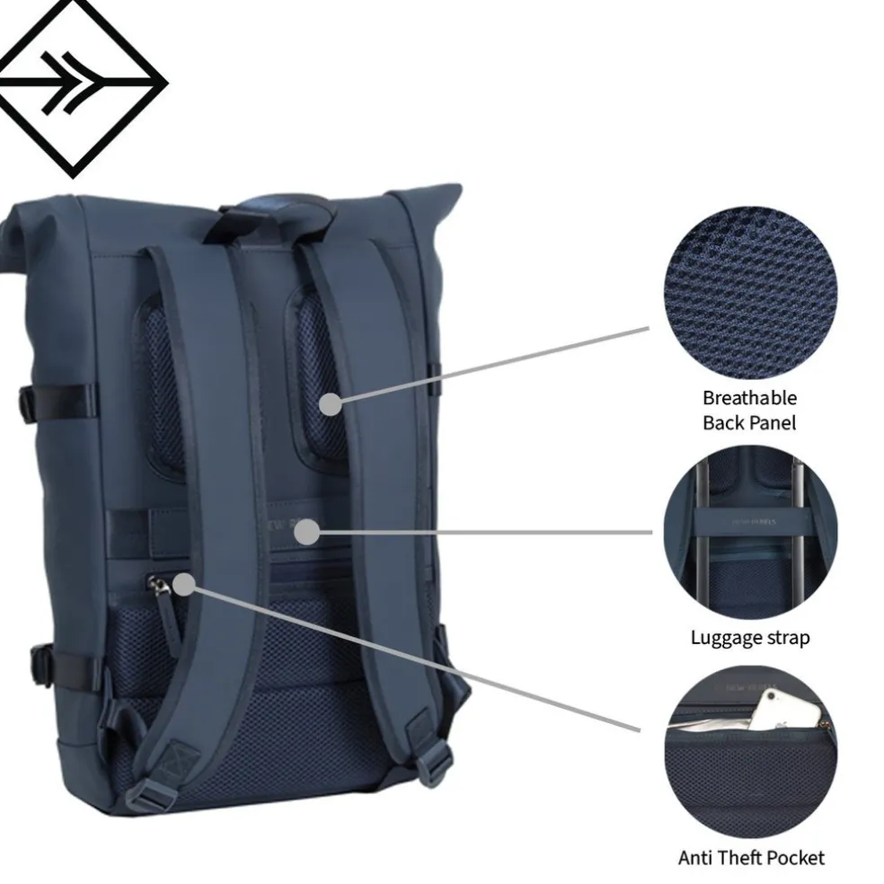 New Rebels William Riverside Navy 19L Rugzak Waterafstotend Laptop 15.6"