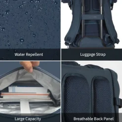 New Rebels William Riverside Navy 19L Rugzak Waterafstotend Laptop 15.6