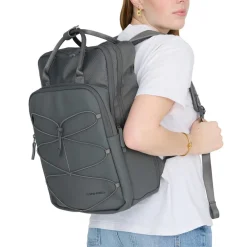 Trondheim Rugzak – Laptop Rugtas 15,6 inch – Schooltas & Werktas – Waterafstotend – 18L – Nylon/PU Antraciet